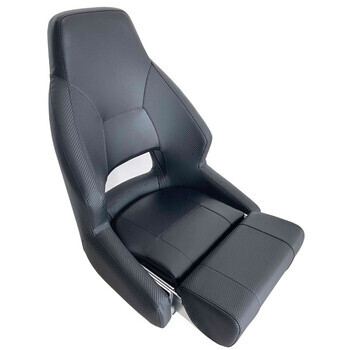 Foto - ESM RM52 BOAT CHAIR WITH FLIP-UP CUSHION MARINE VINYL - CARBON GREY/BLACK