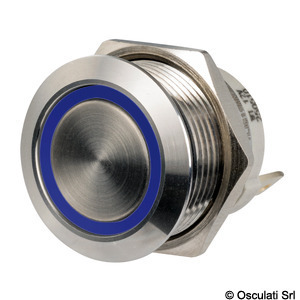 Foto - SWITCH- FLAT, (ON)-OFF, 12/24 V, S/S, BLUE