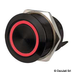Foto - SWITCH- FLAT, (ON)-OFF, 12/24 V, RBW LED, S/S, BLACK