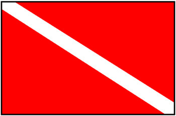 Foto - FLAG - SCUBA DIVING, 30 x 45 cm