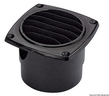 Foto - HOSE VENT WITH  COLLAR, 92 x 92 mm, BLACK