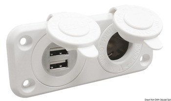 Foto - LIGHTER SOCKET AND DOUBLE USB, WHITE
