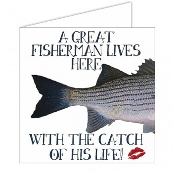Foto - NAUTICAL GREETING CARD- A GREAT FISHERMAN LIVES HERE..