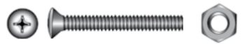 Foto - SLOTTED COUNTERSUNK HEAD SCREW WITH NUT, S/S, M5 x 50 (4 PCS)